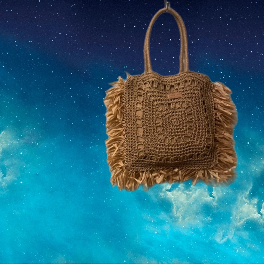 Boho Fringe Crochet Tote Bag